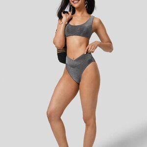 (NWT) Halara | Metallic Crossover Bikini Bottom